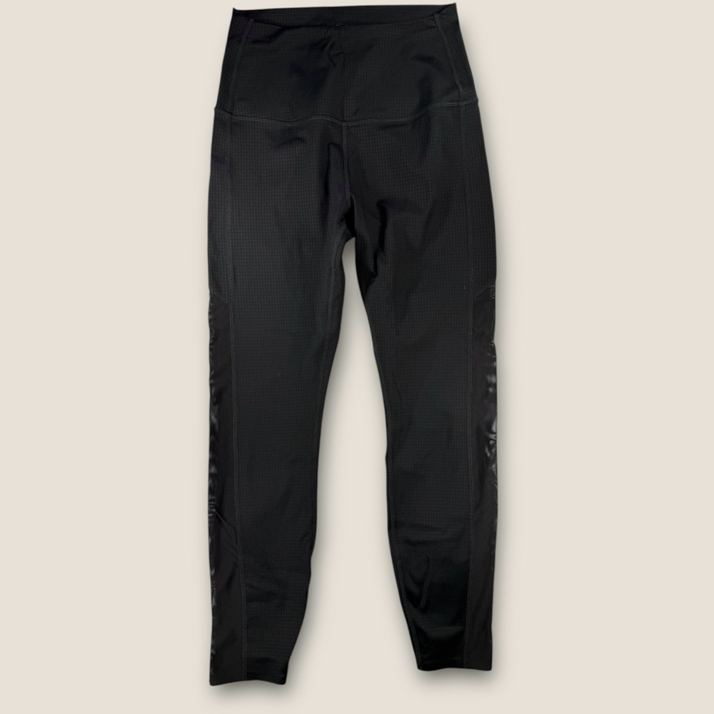 High-Waisted Tavi Noir Black Leggings with mesh side stripe